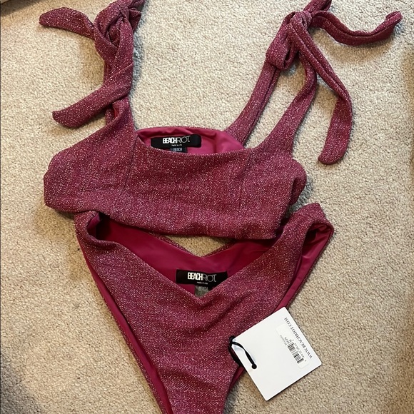 Beach Riot | Swim | Beach Riot Bikini In Sparkling Pink | Poshmark